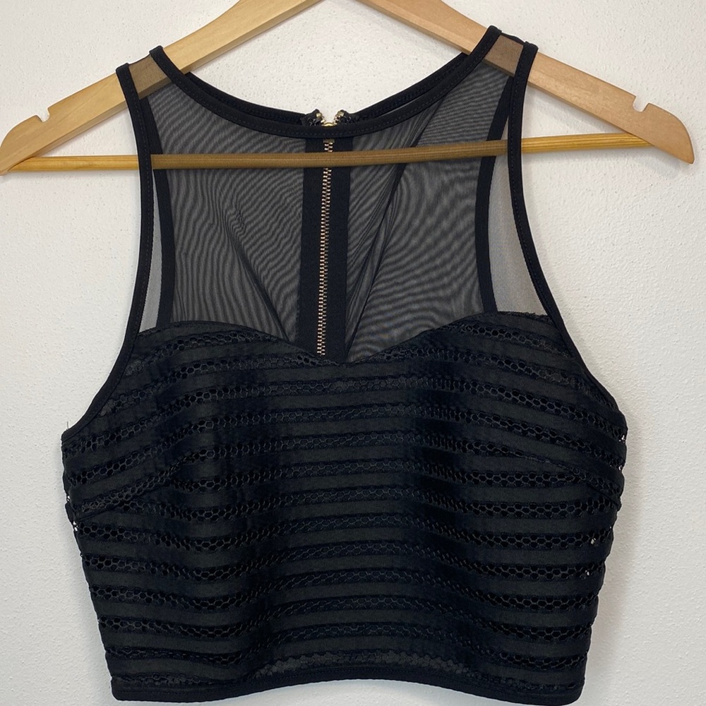 Black Women Crop Top | Transparent